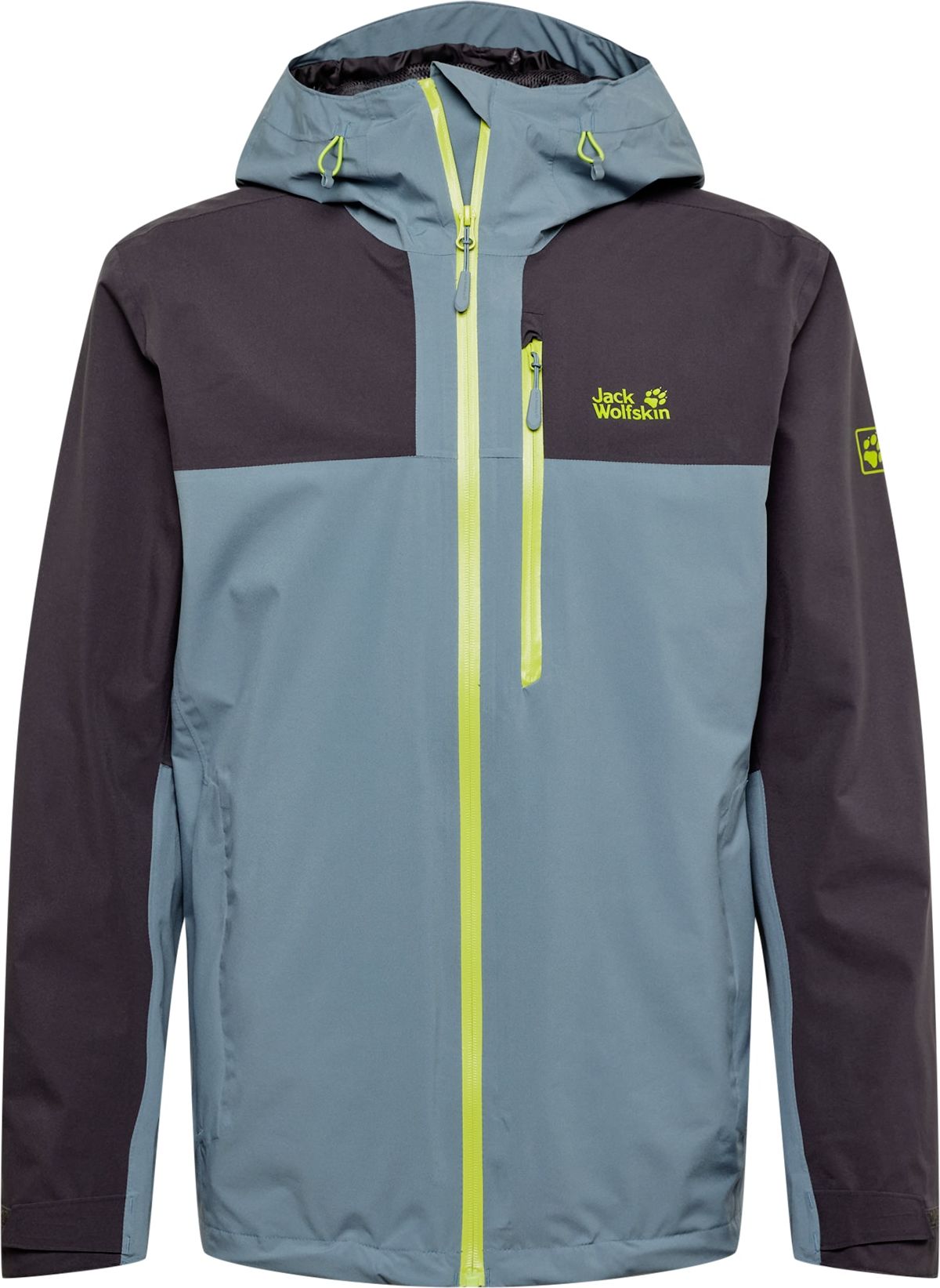 JACK WOLFSKIN Outdoorová bunda limone / čedičová šedá / černá