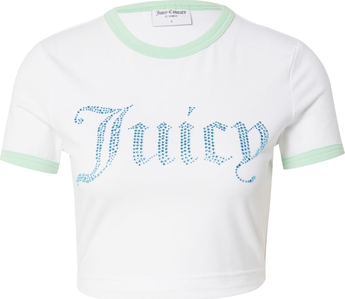 Juicy Couture White Label Tričko tyrkysová / mátová / bílá