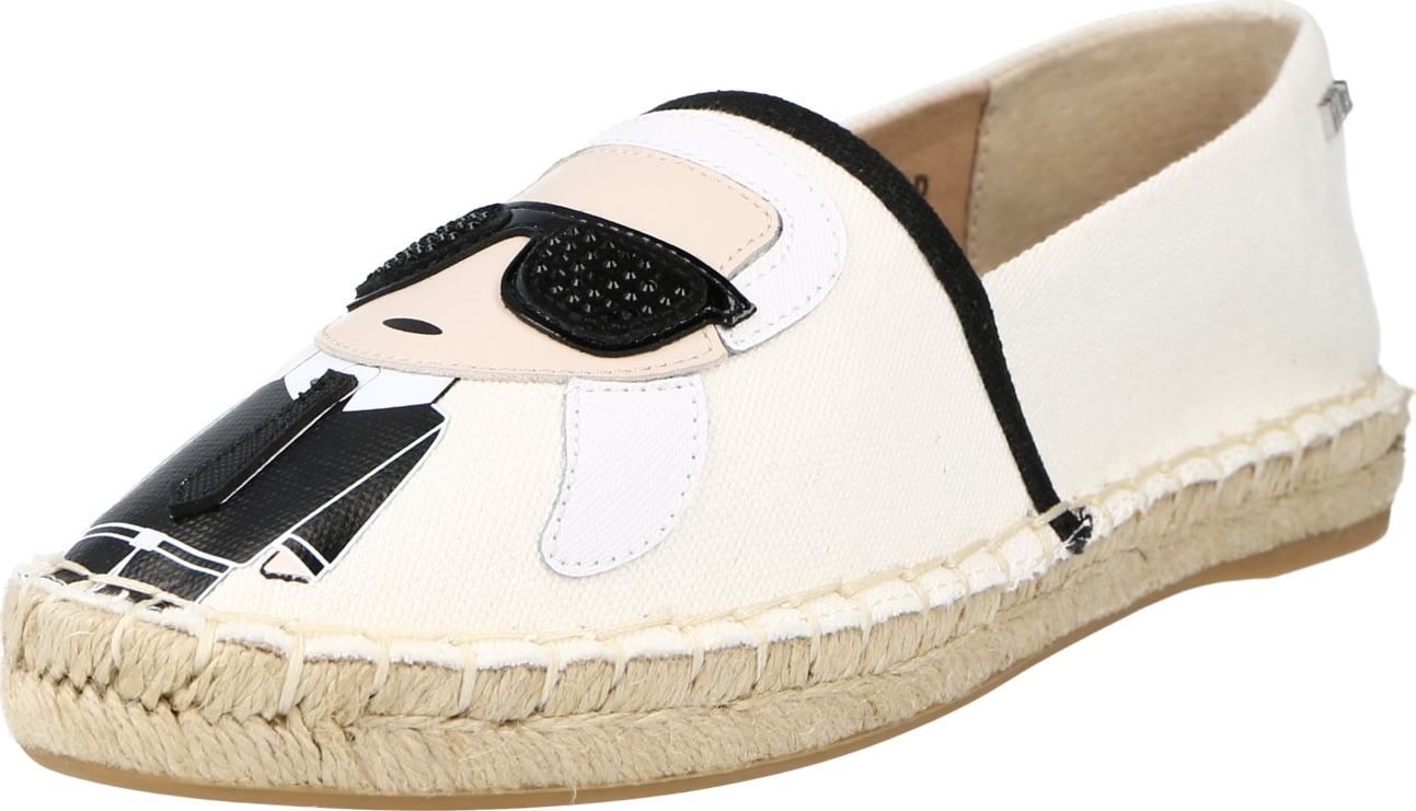 Karl Lagerfeld Espadrilky 'KAMINI' béžová / černá / bílá