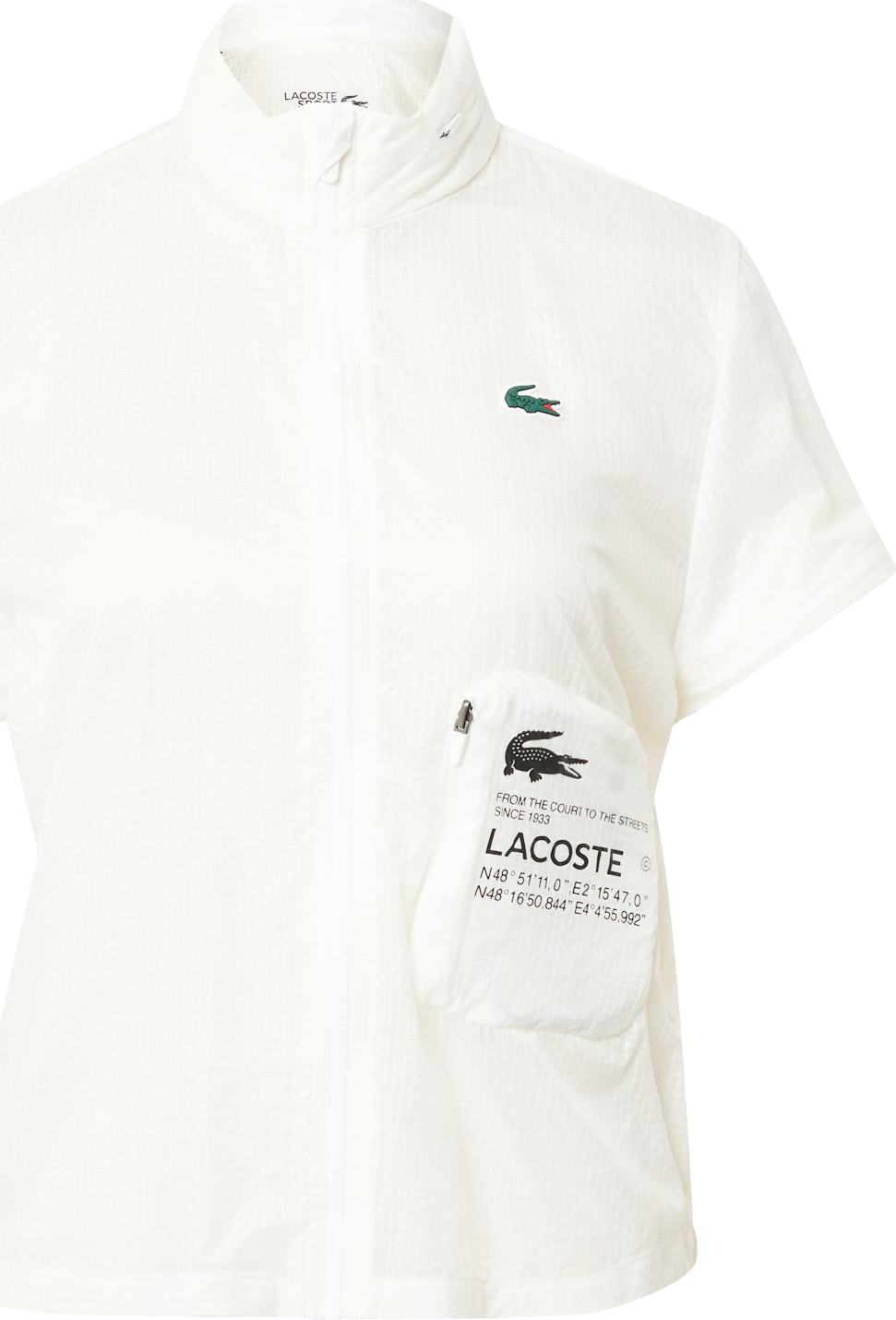 Lacoste Sport Sportovní bunda černá / bílá