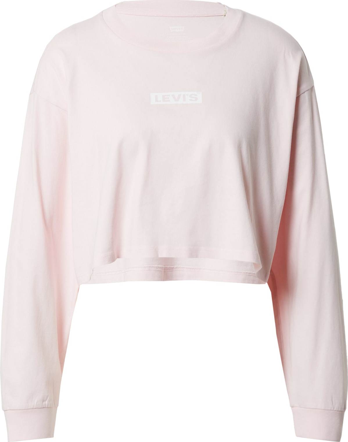 LEVI'S Tričko 'GRAPHIC LS CROP REESE REDS' pastelově růžová / bílá