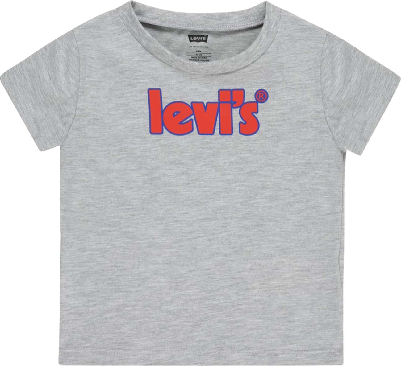 LEVI'S Tričko tmavě modrá / světle šedá / oranžově červená