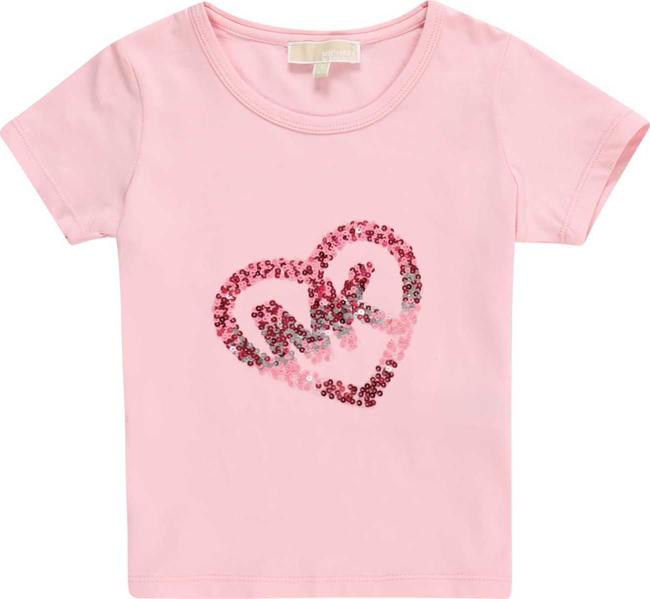 Michael Kors Kids Tričko pink / tmavě červená / stříbrná