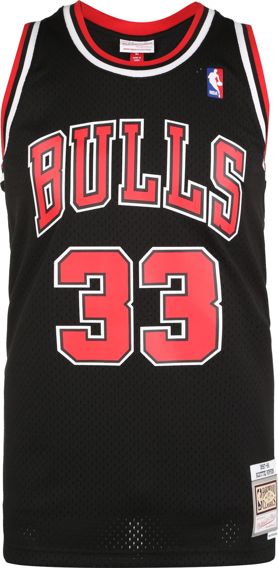 Mitchell & Ness Tričko 'Chicago Bulls' červená / černá / bílá