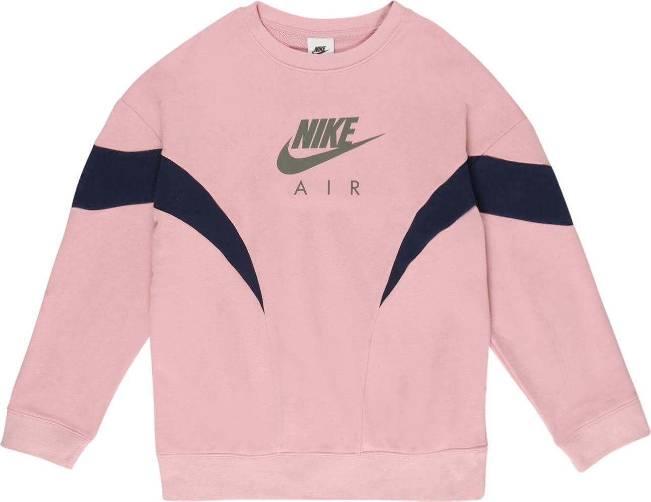 Nike Sportswear Mikina noční modrá / čedičová šedá / růžová