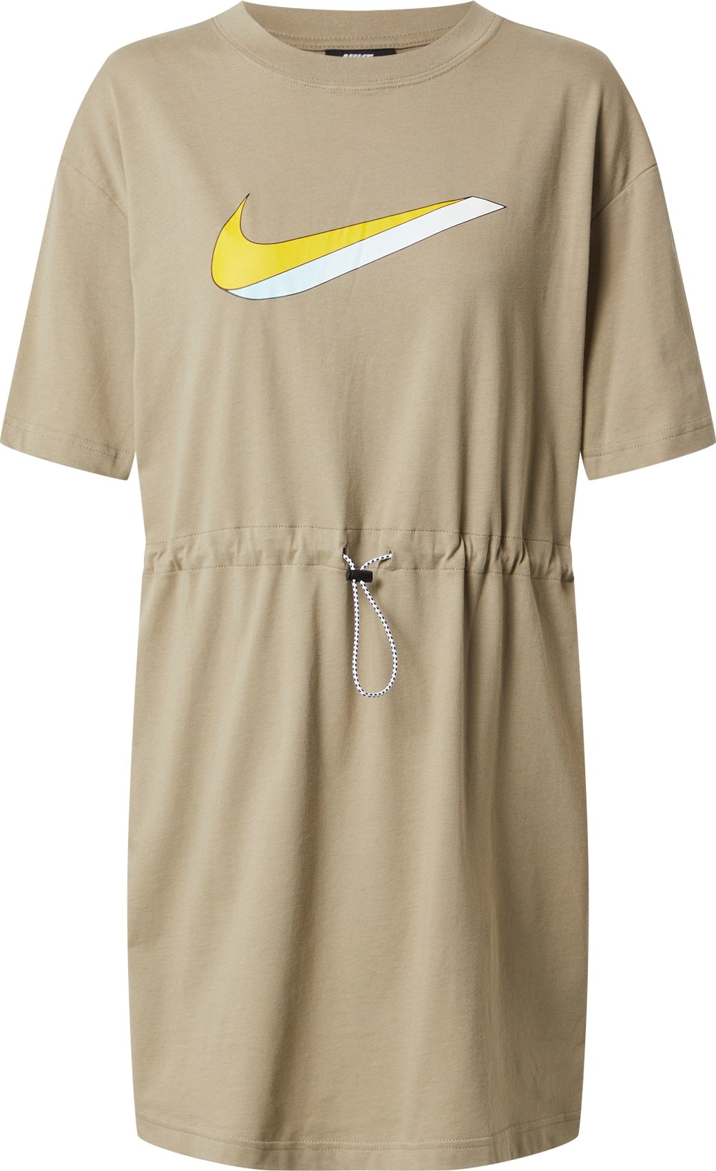 Nike Sportswear Šaty světle hnědá / žlutá / bílá