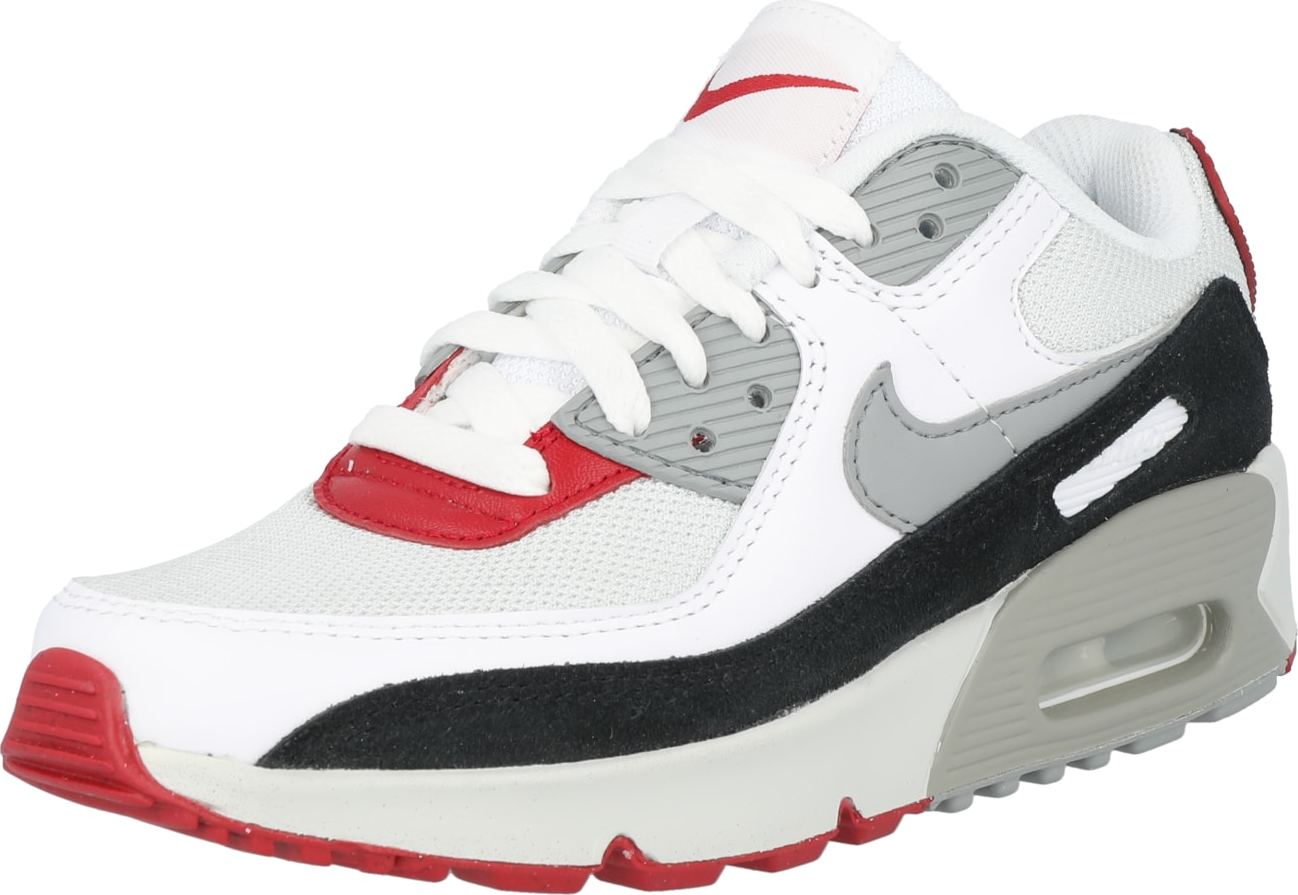 Nike Sportswear Tenisky 'Air Max 90 LTR' šedá / světle šedá / červená / černá