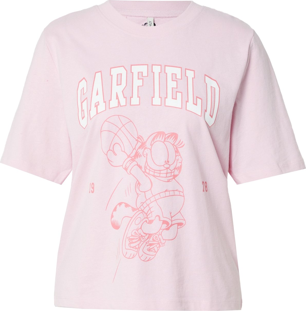 ONLY Tričko 'GARFIELD' pink / světle růžová / bílá