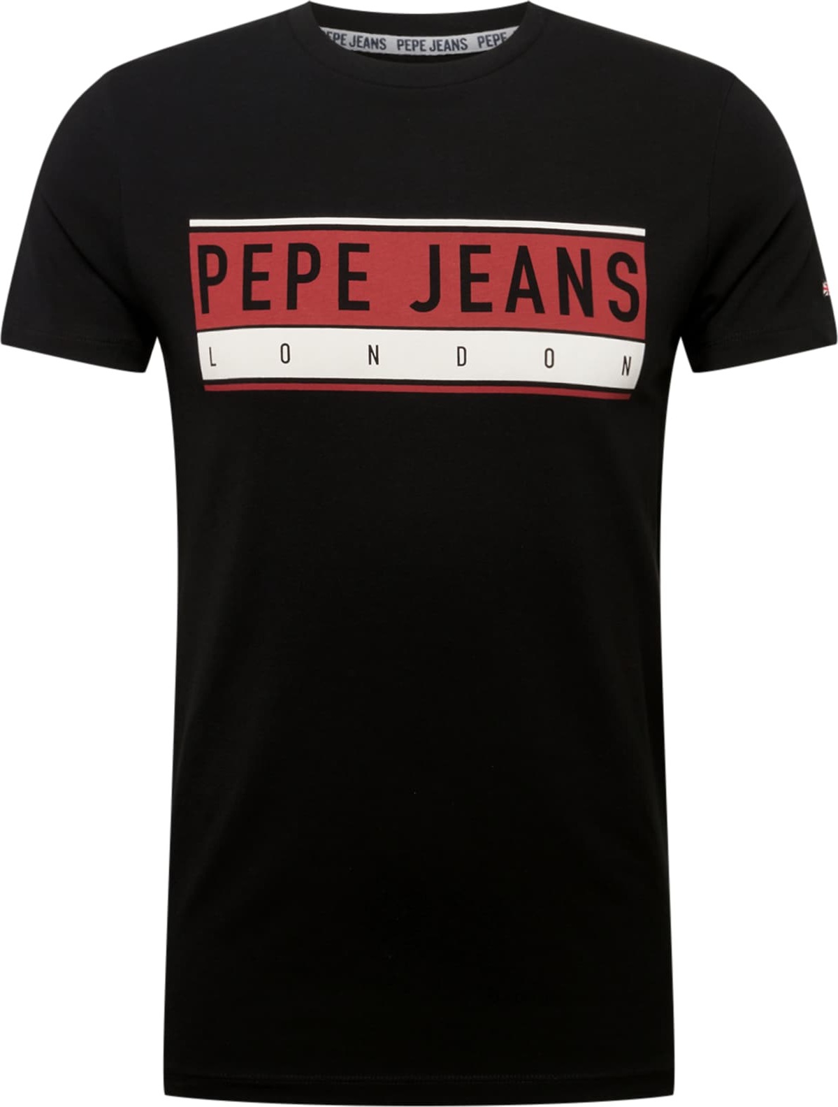 Pepe Jeans Tričko 'JAYO' pastelově červená / černá / bílá