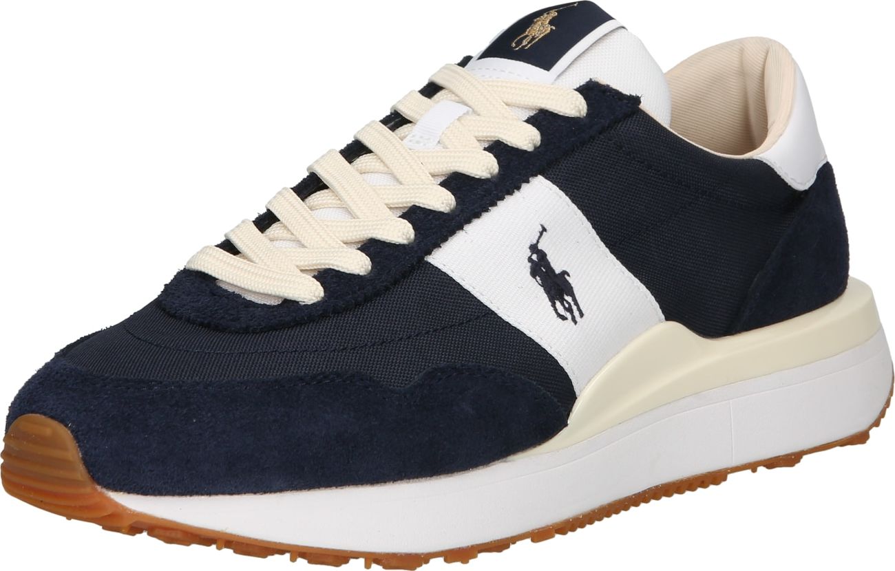 Polo Ralph Lauren Tenisky 'TRAIN 89 PP-SNEAKERS-LOW TOP LACE' krémová / tmavě modrá / bílá