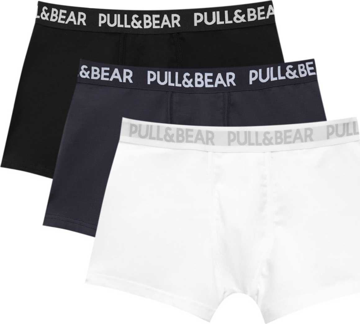 Pull&Bear Boxerky námořnická modř / antracitová / bílá