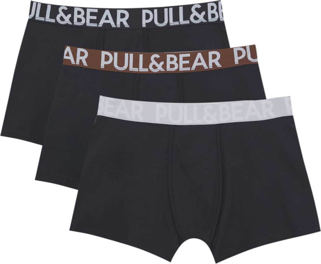 Pull&Bear Boxerky námořnická modř / kouřově modrá / čokoládová / offwhite