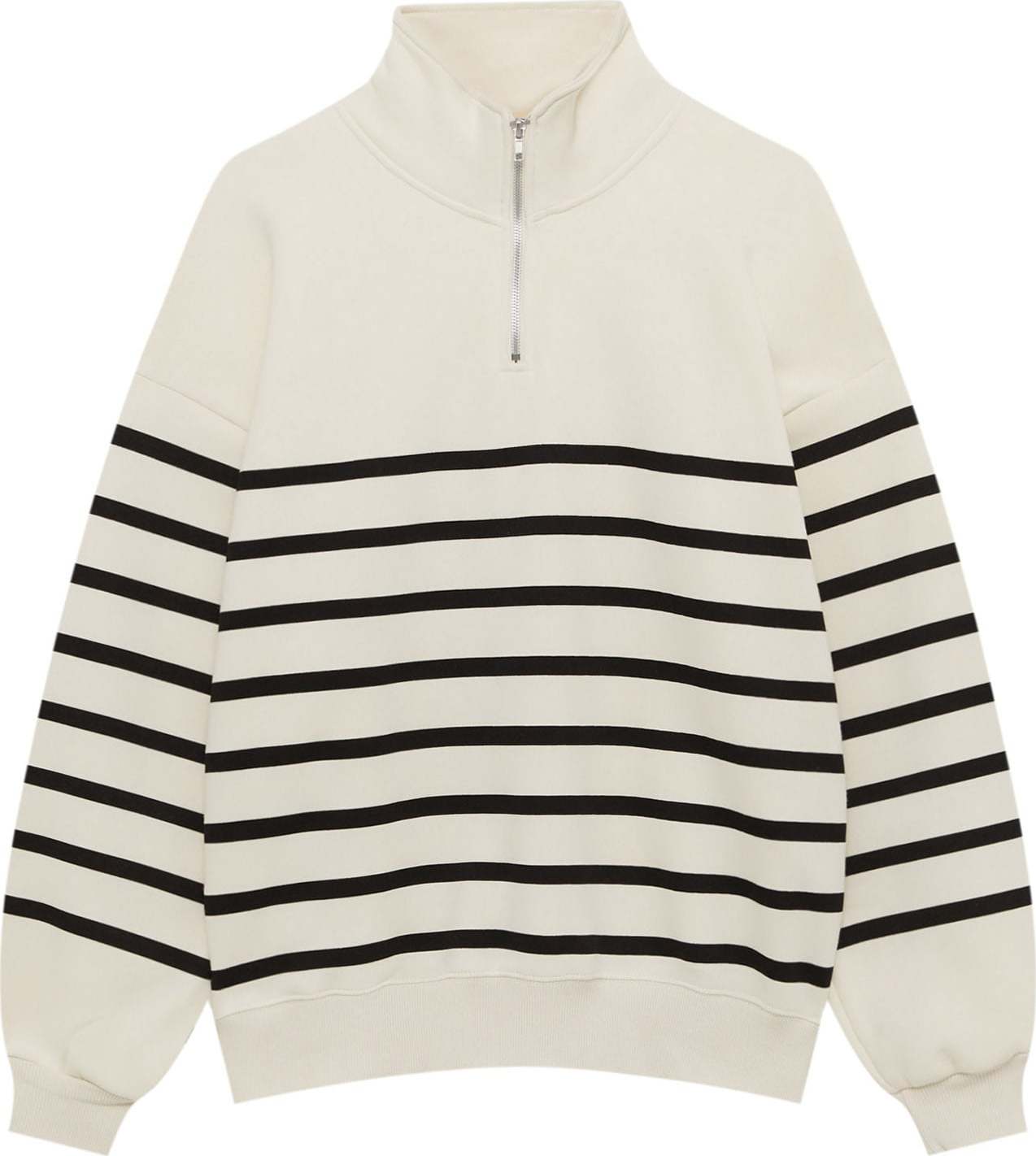 Pull&Bear Mikina černá / offwhite