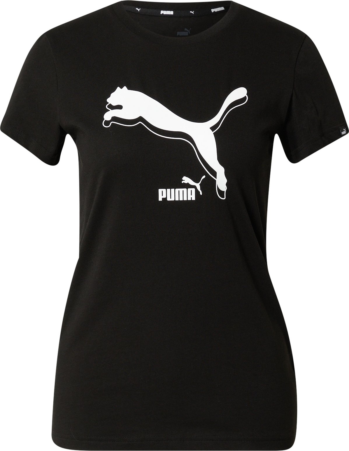 PUMA Funkční tričko černá / bílá