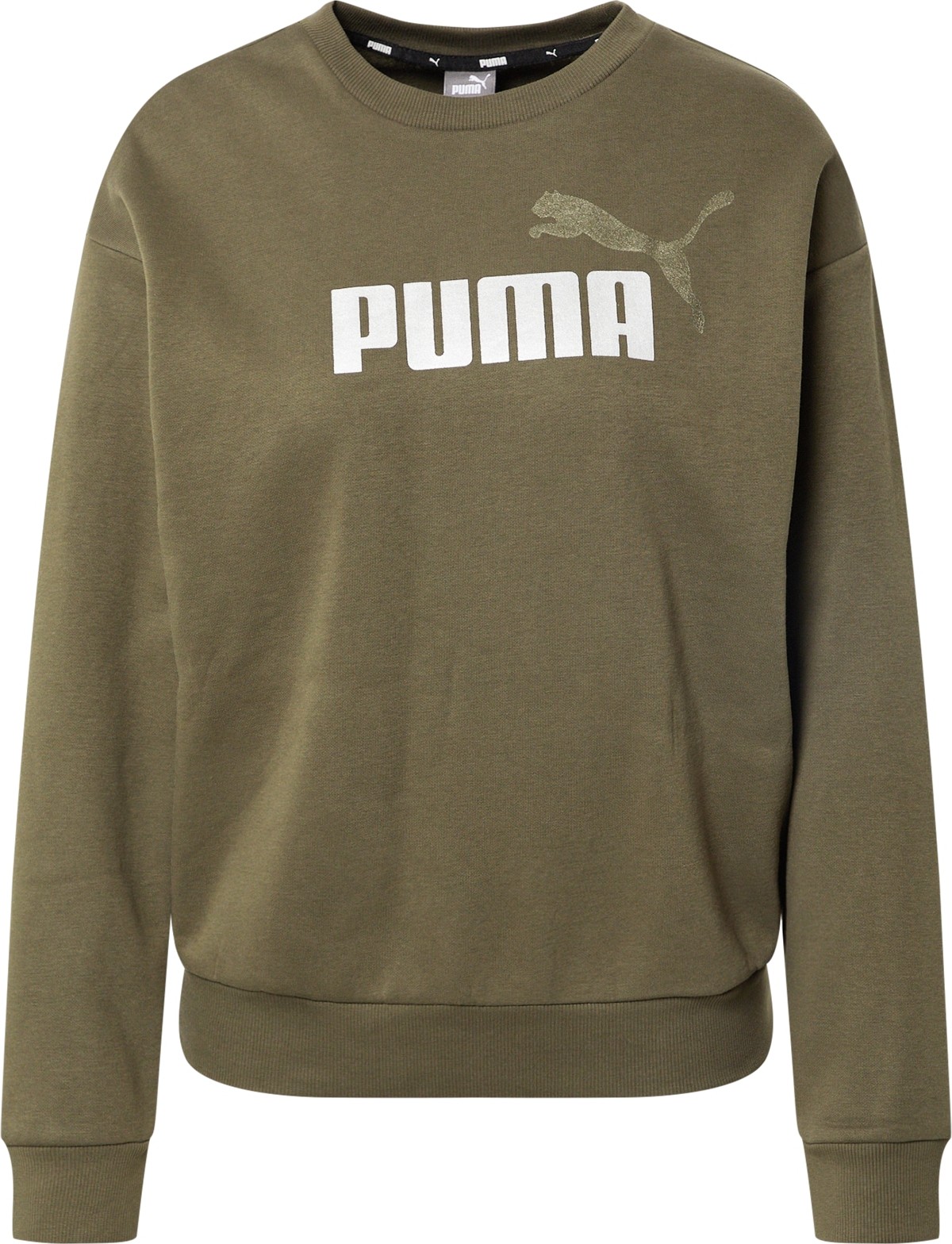 PUMA Sportovní mikina khaki / bílá