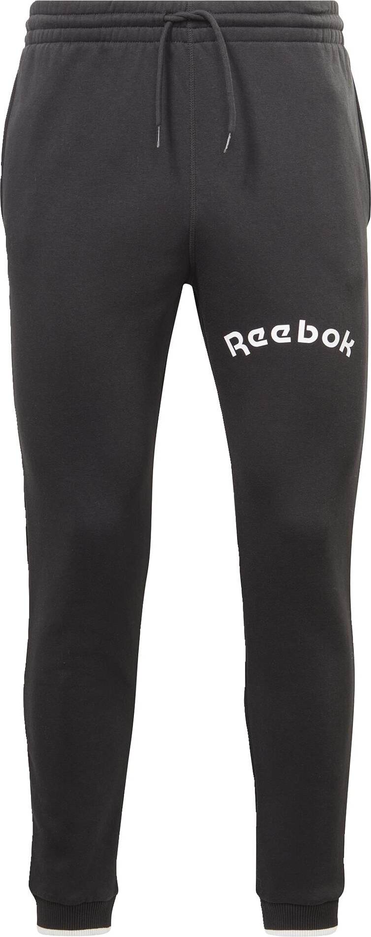 Reebok Sport Sportovní kalhoty černá / bílá