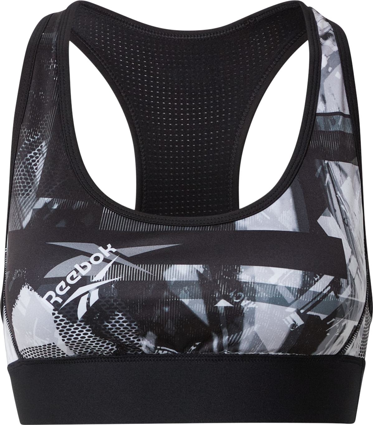 Reebok Sport Sportovní podprsenka šedá / černá / bílá