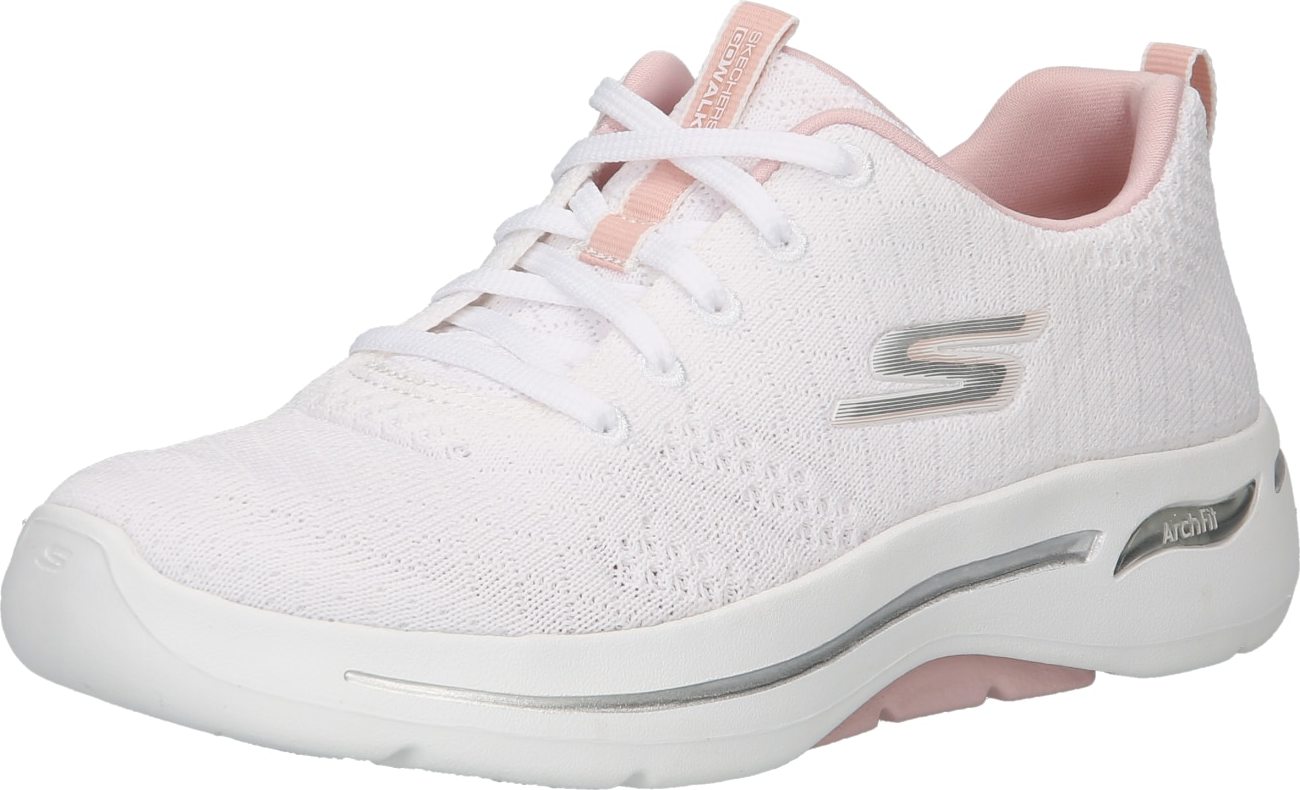 SKECHERS Tenisky 'GO WALK ARCH FIT' růžová / stříbrná / bílá