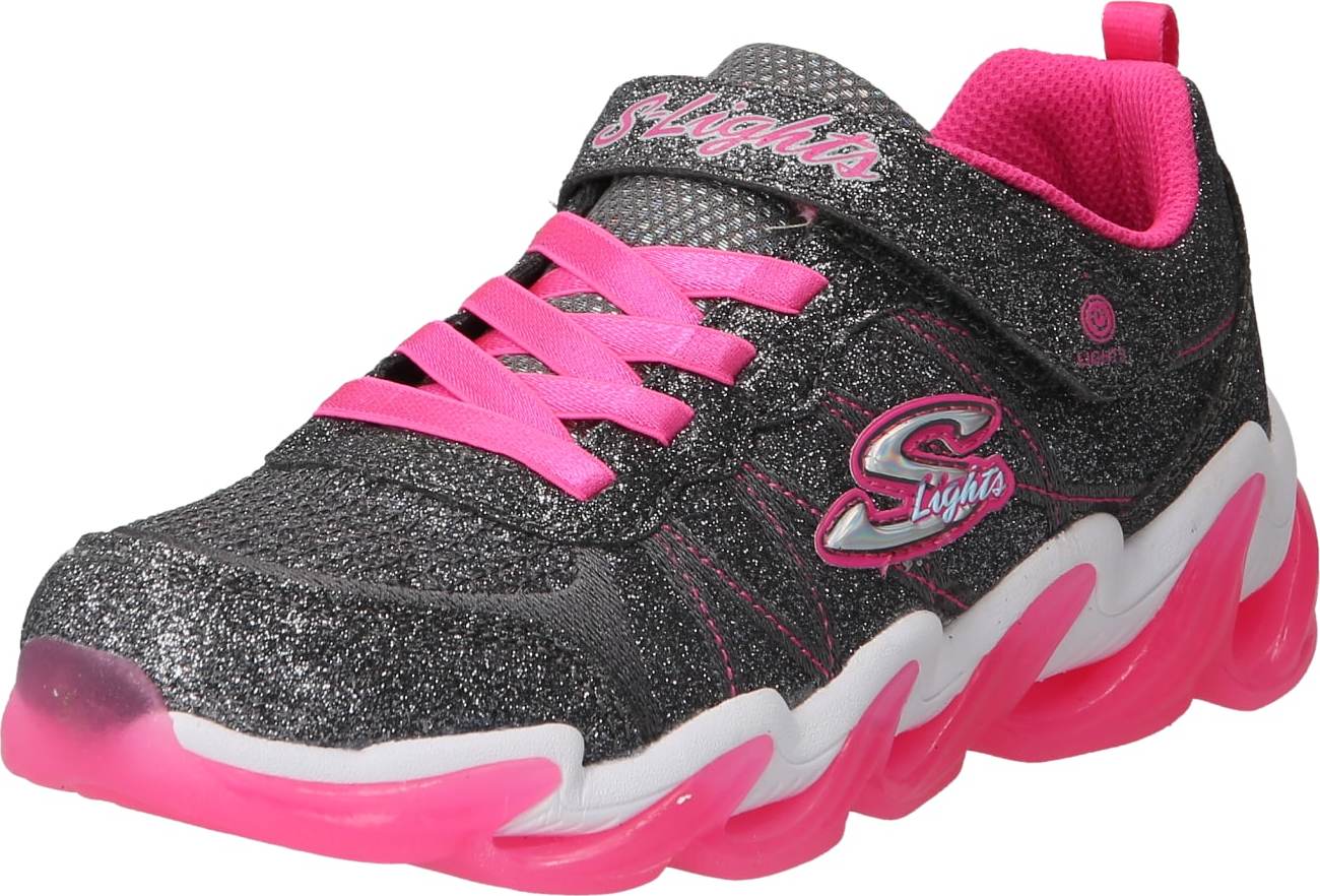 SKECHERS Tenisky pink / černá / stříbrná