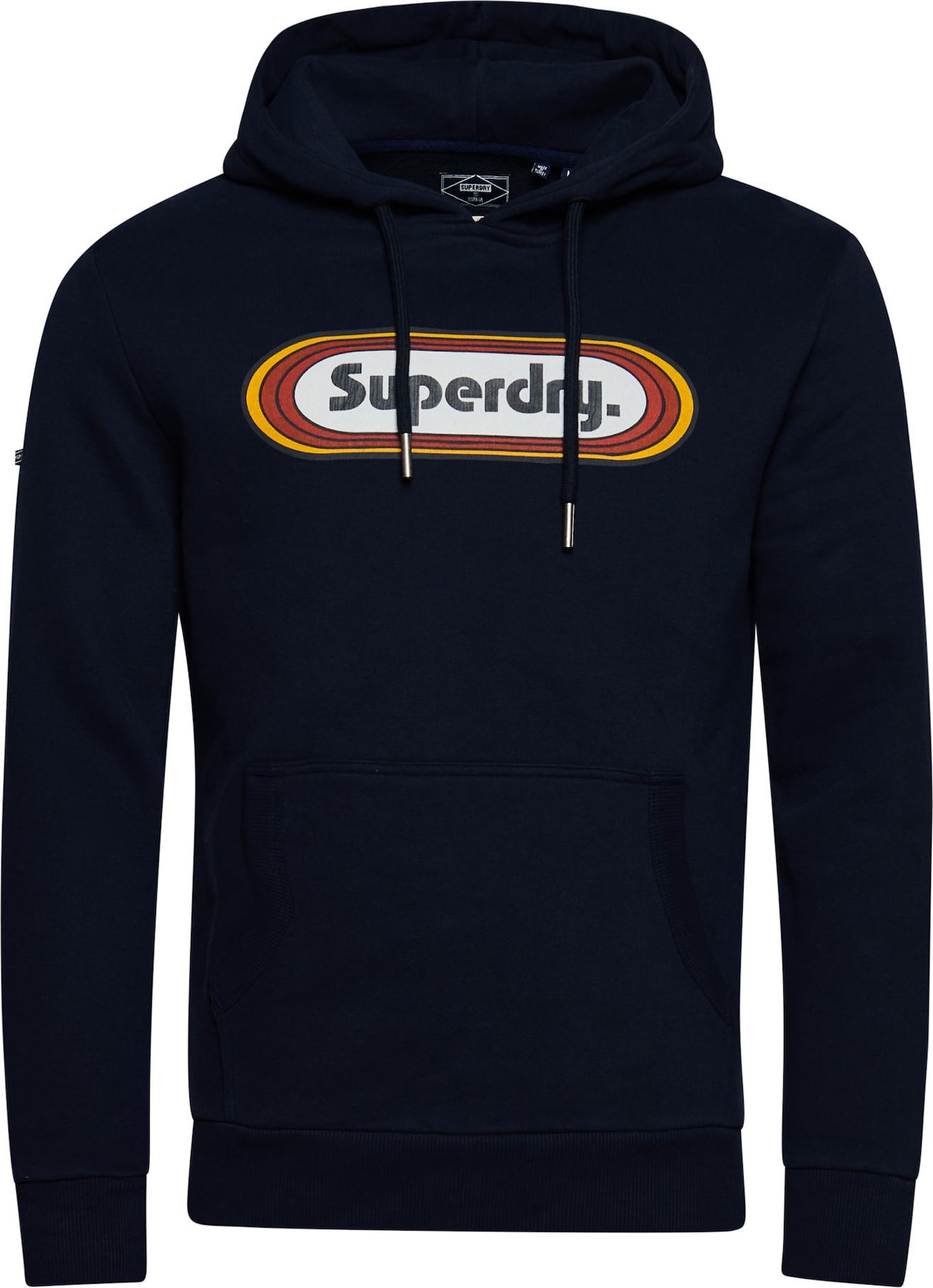 Superdry Mikina marine modrá / hořčicová / oranžová / bílá