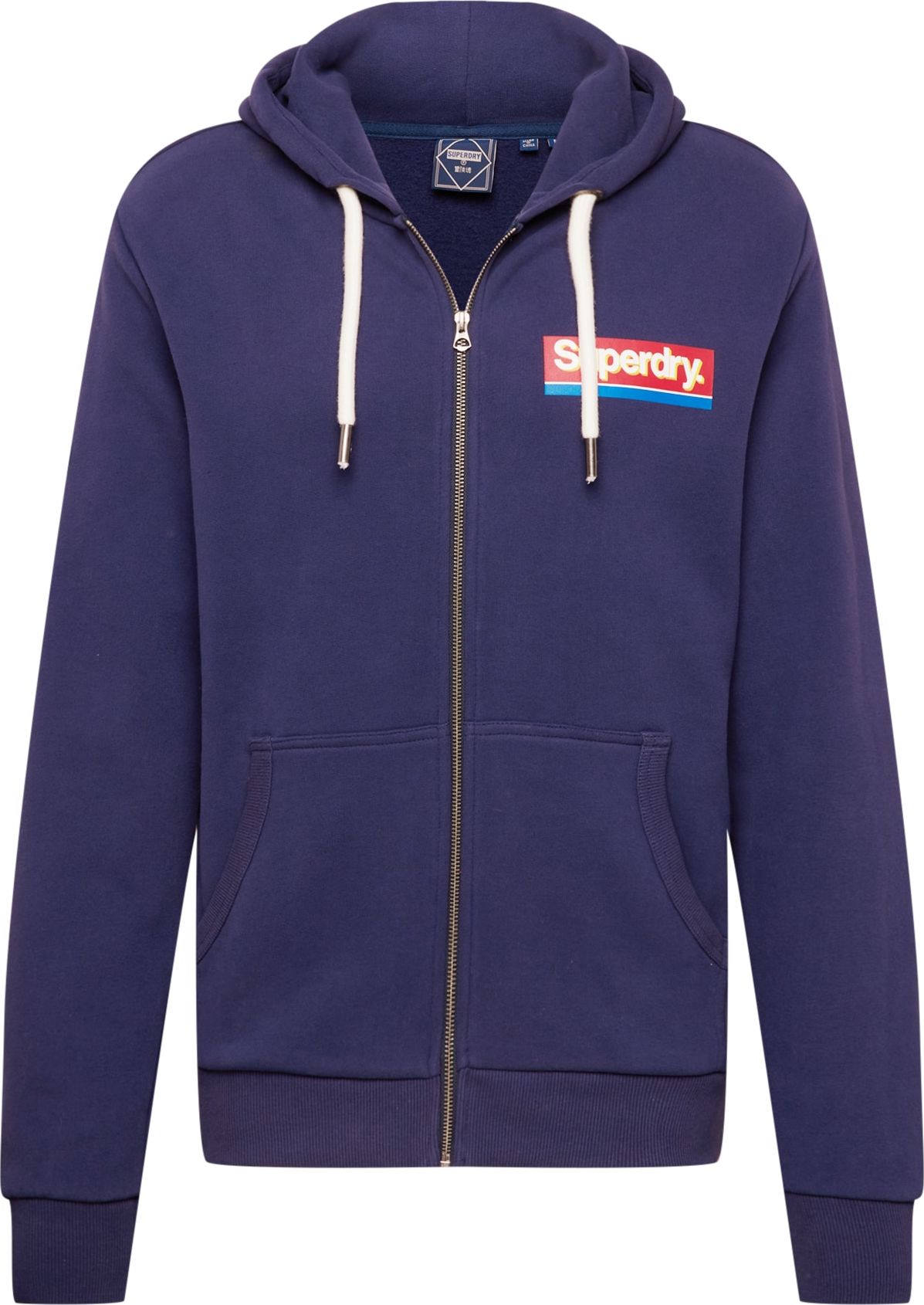 Superdry Mikina marine modrá / kobaltová modř / červená / bílá