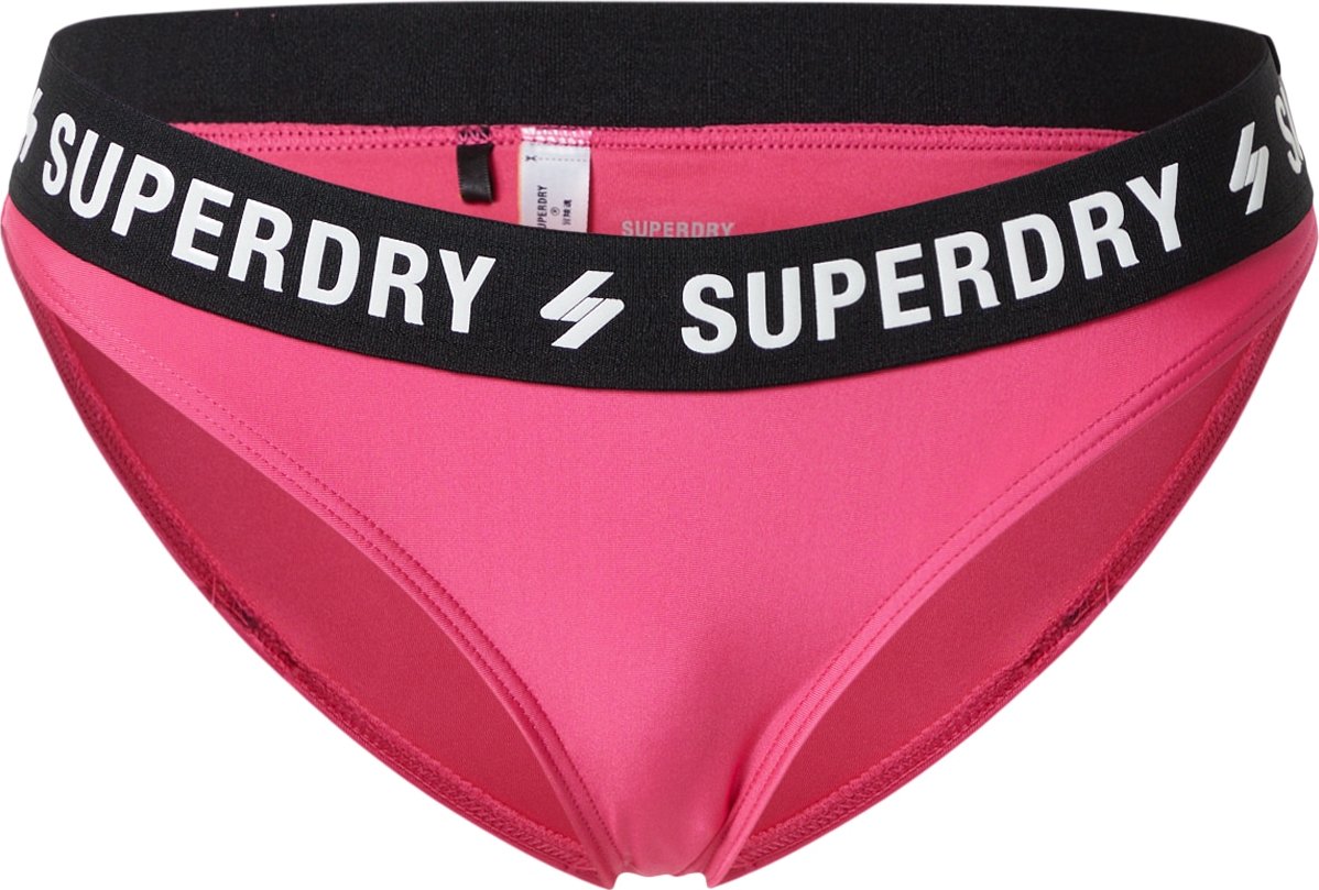 Superdry Spodní díl plavek světle růžová / černá / bílá