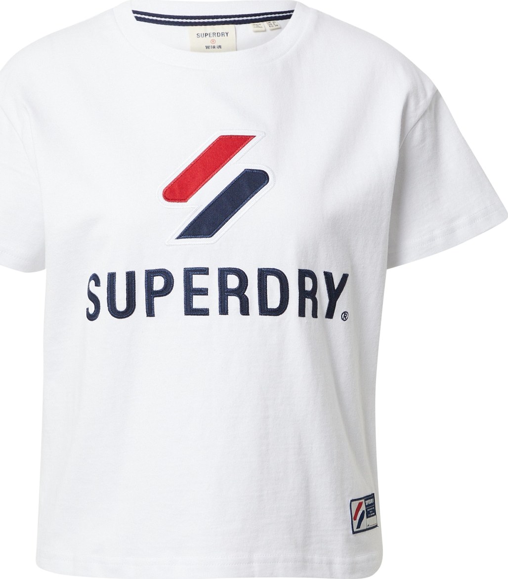 Superdry Tričko tmavě modrá / červená / bílá