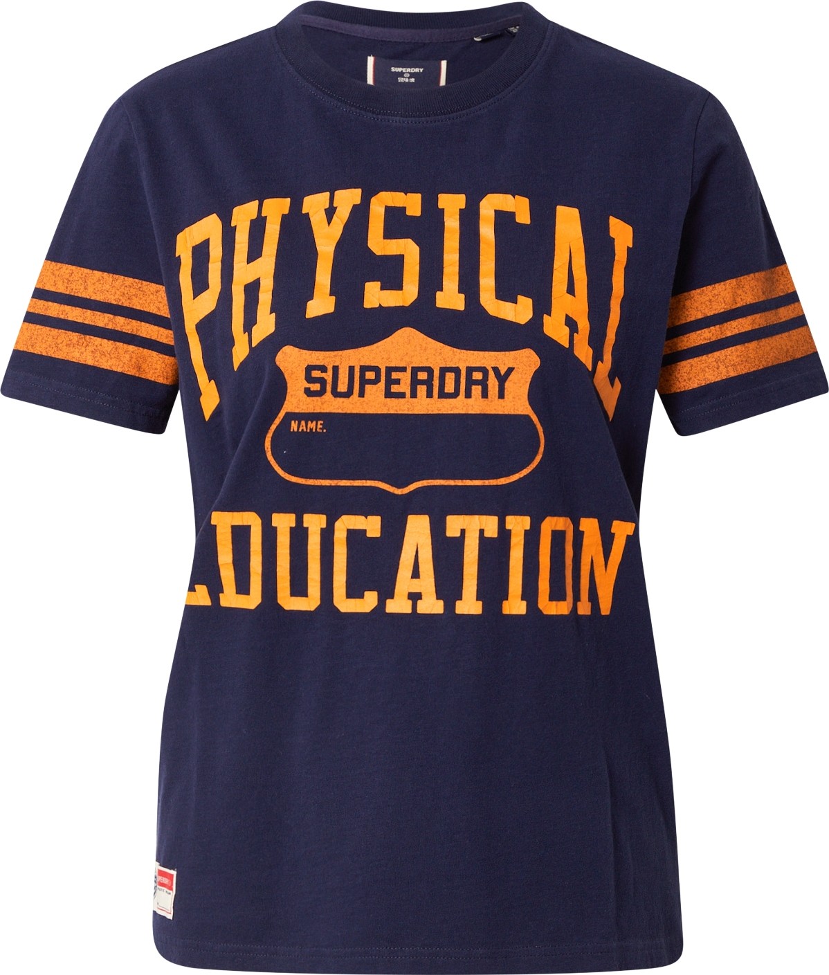 Superdry Tričko tmavě modrá / oranžová