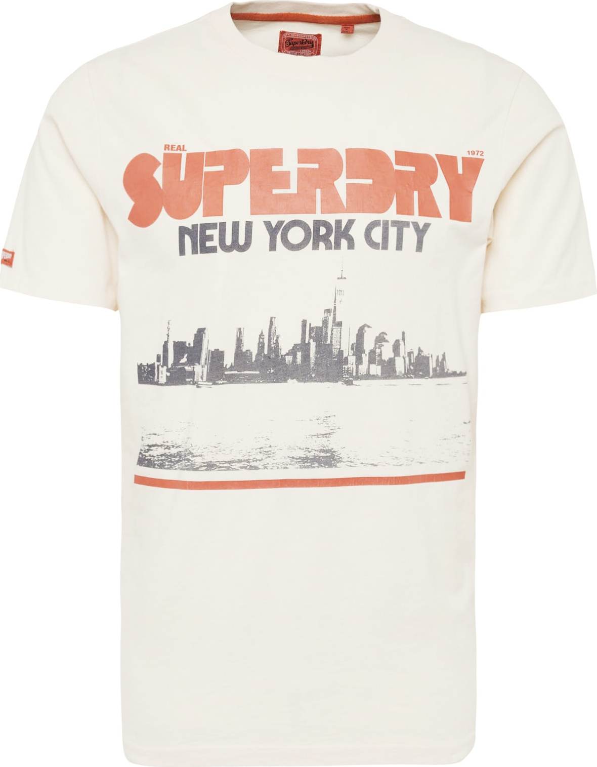 Superdry Tričko tmavě šedá / světle červená / offwhite