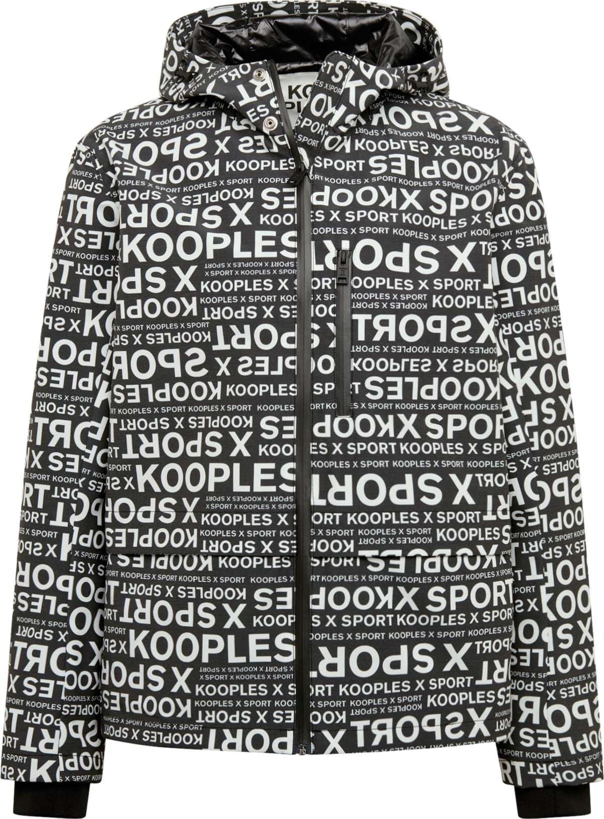 THE KOOPLES SPORT Zimní bunda 'PARK' černá / bílá