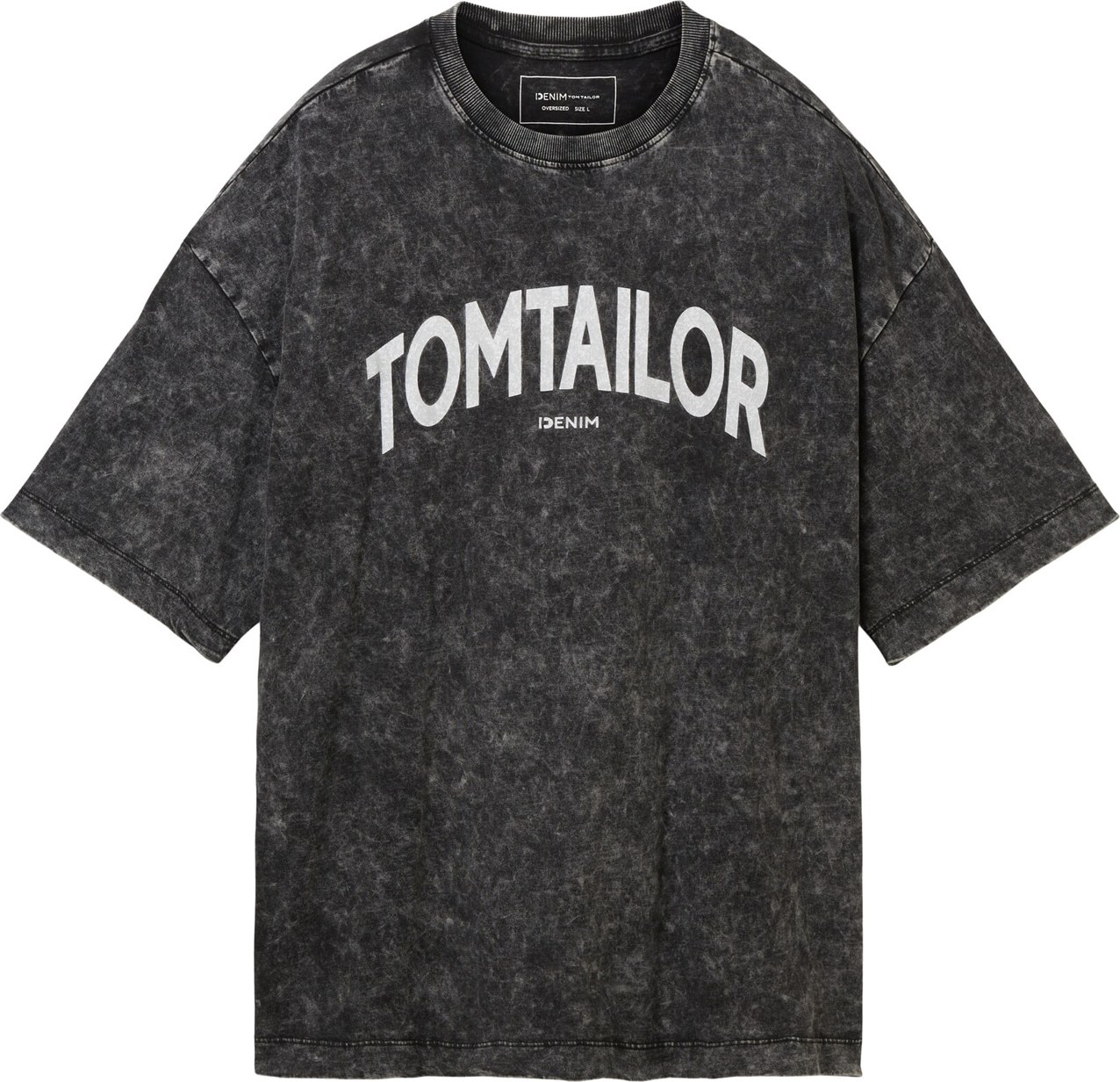 TOM TAILOR DENIM Tričko černá / bílá