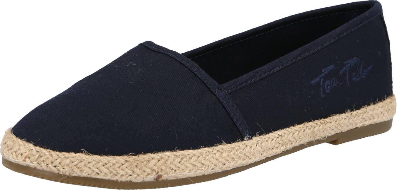 TOM TAILOR Espadrilky starobéžová / noční modrá