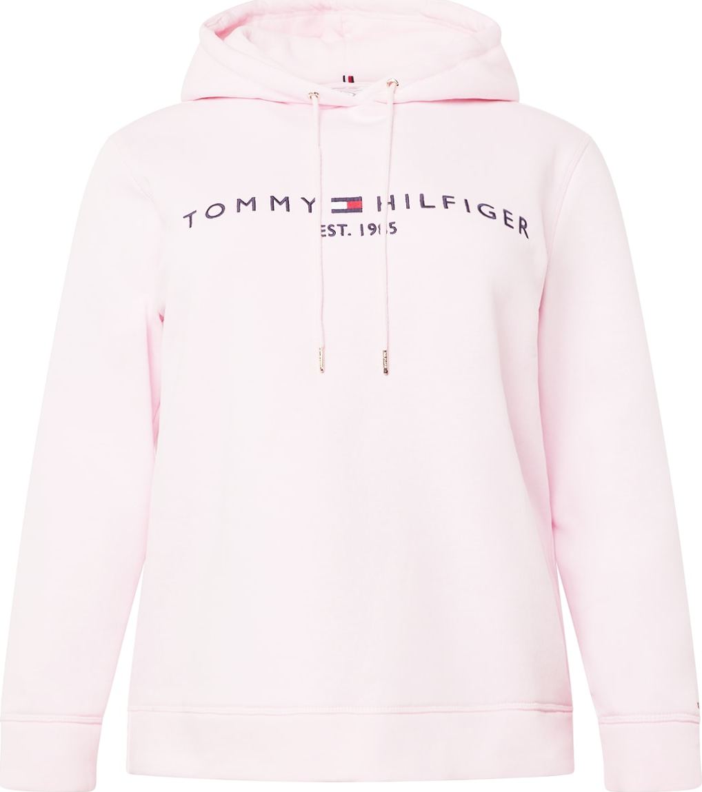 Tommy Hilfiger Curve Mikina námořnická modř / růžová / červená / bílá