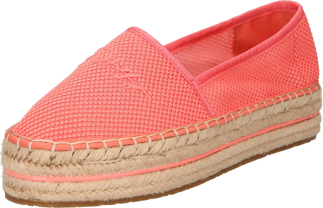 TOMMY HILFIGER Espadrilky starobéžová / korálová