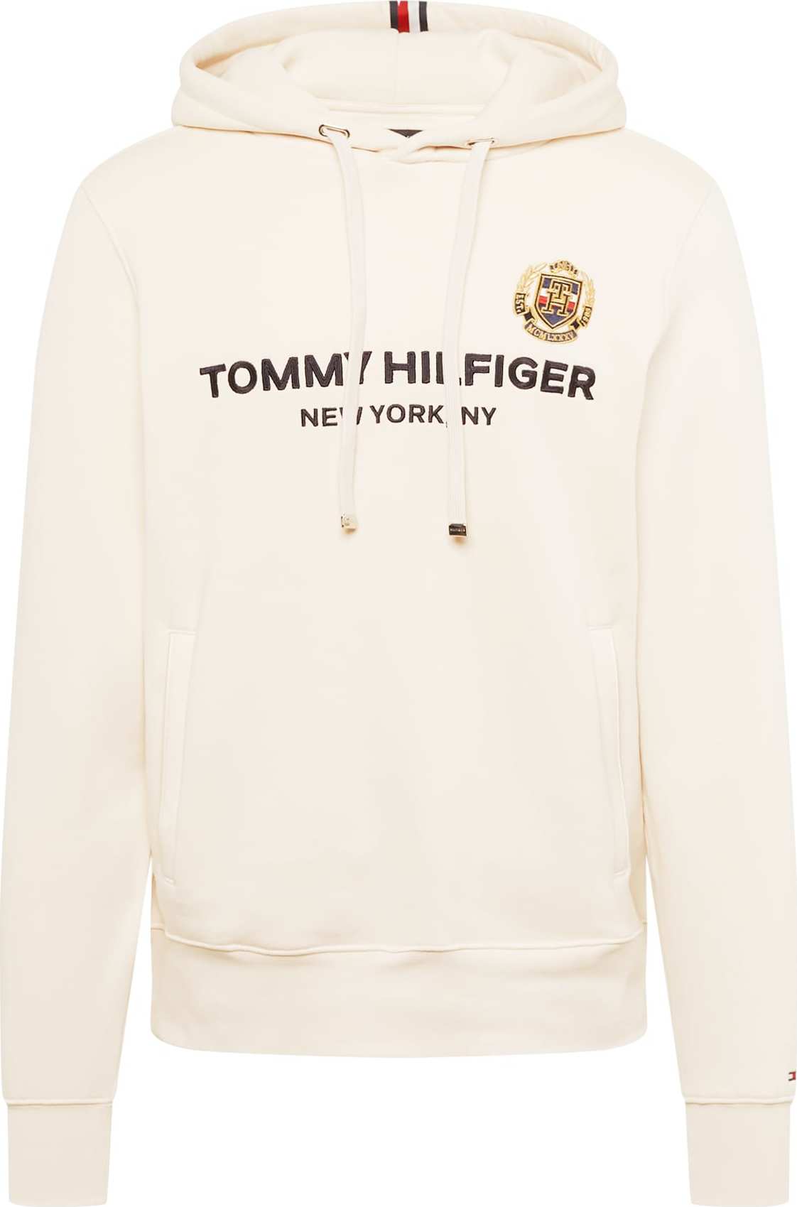 TOMMY HILFIGER Mikina krémová / námořnická modř / červená / černá