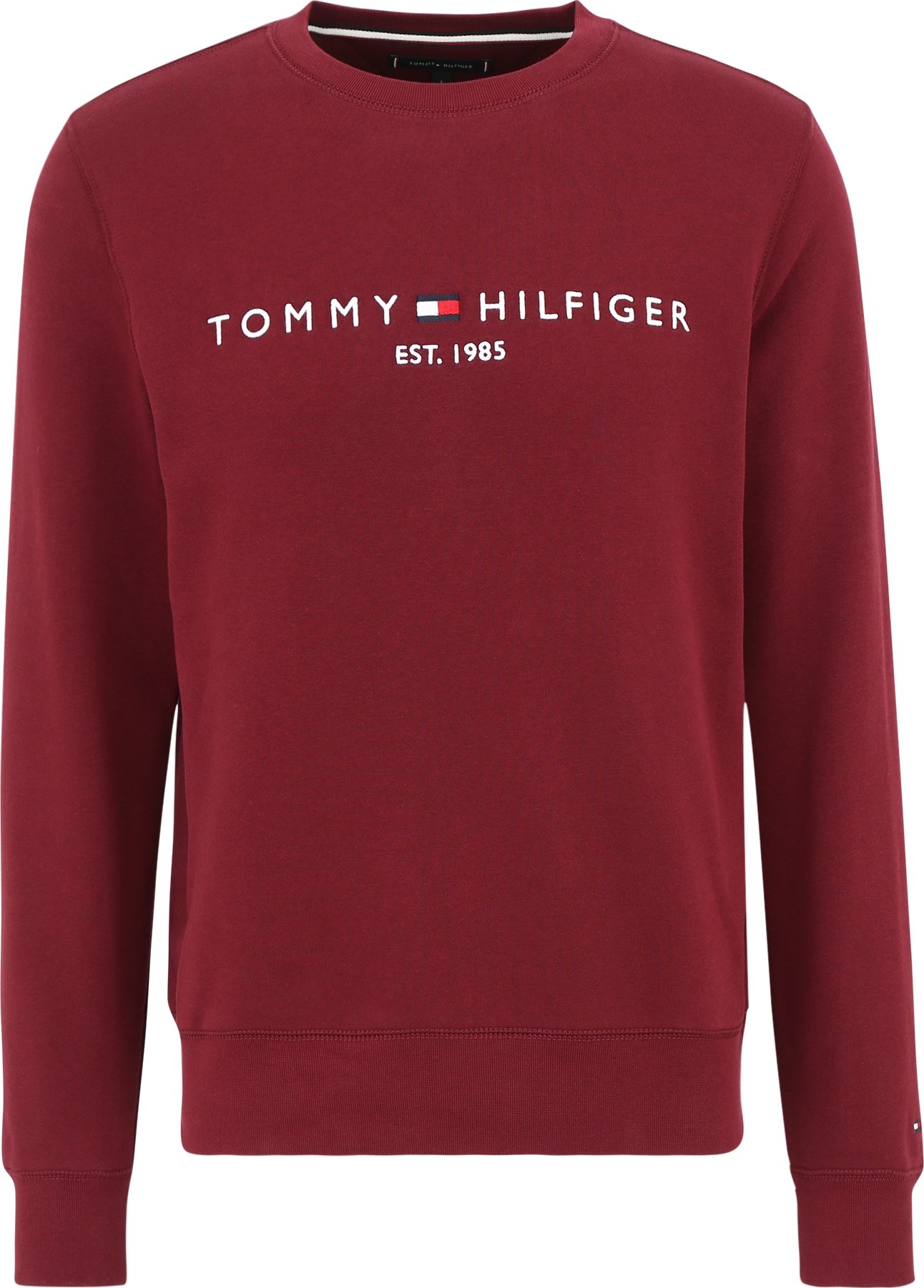 TOMMY HILFIGER Mikina námořnická modř / bordó / ohnivá červená / bílá