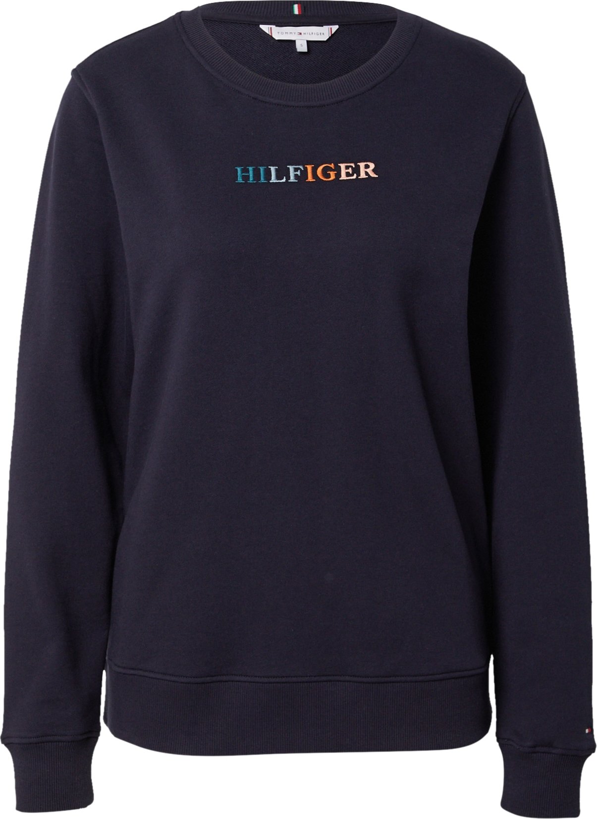 TOMMY HILFIGER Mikina noční modrá / světle žlutá / zelená / oranžová