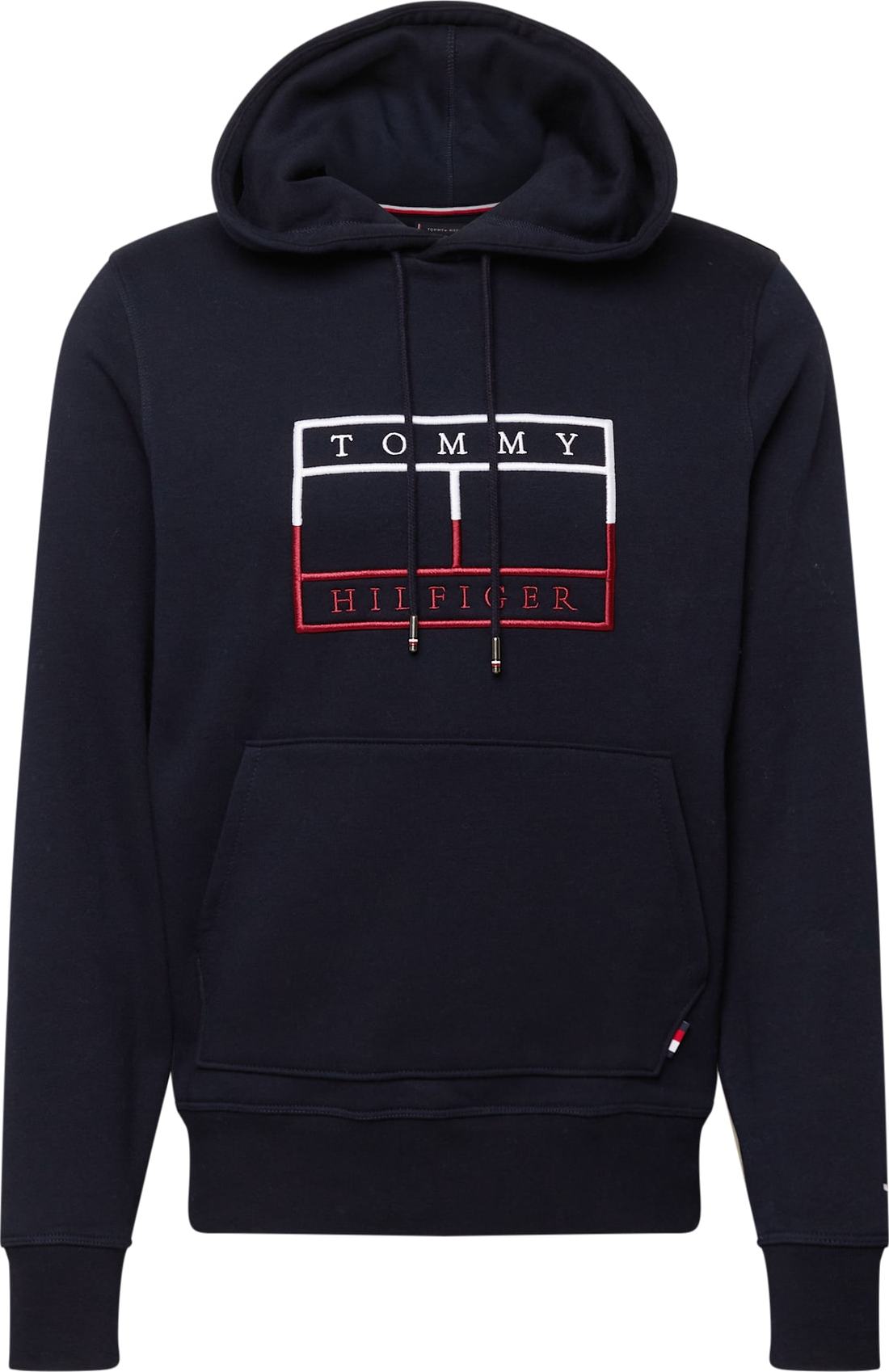 TOMMY HILFIGER Mikina tmavě modrá / ohnivá červená / bílá