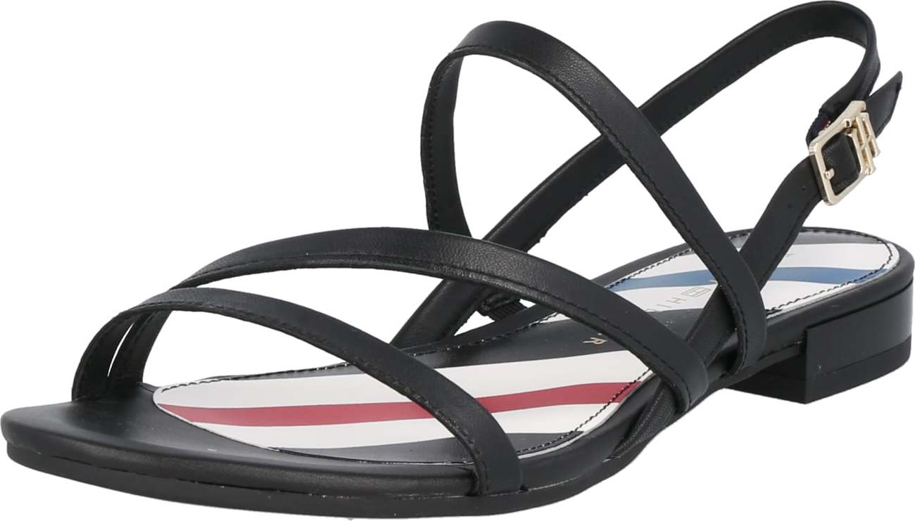 TOMMY HILFIGER Páskové sandály černá