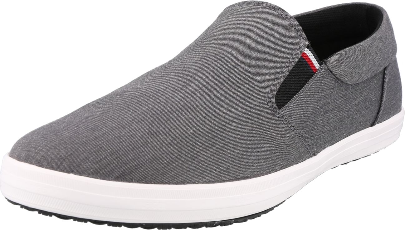 TOMMY HILFIGER Slip on boty šedý melír / černá