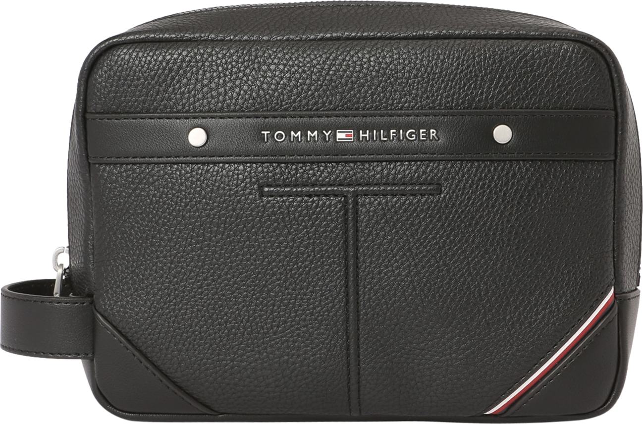 TOMMY HILFIGER Toaletní taška černá / stříbrná / bílá