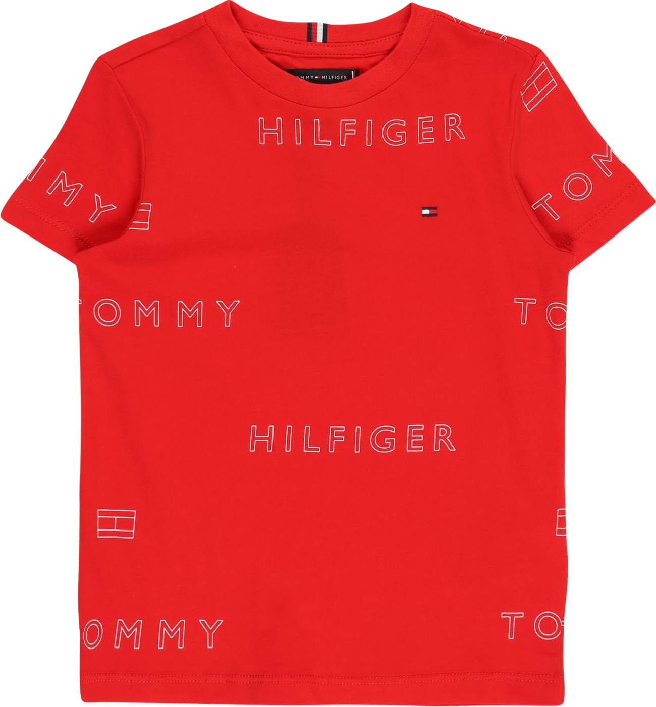 TOMMY HILFIGER Tričko námořnická modř / červená / bílá