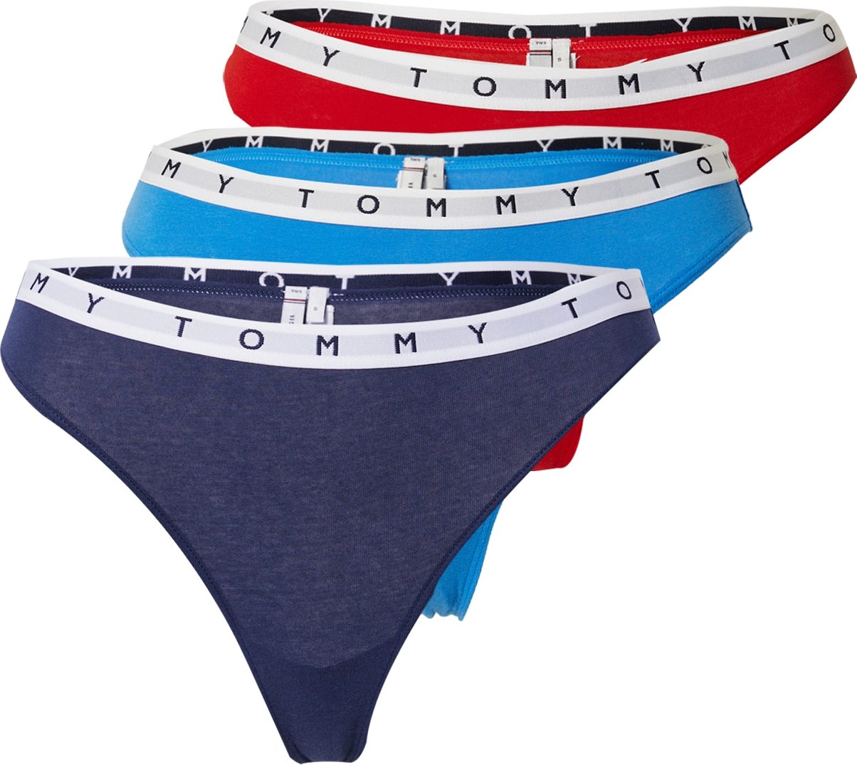 Tommy Hilfiger Underwear Tanga marine modrá / světlemodrá / šedá / červená