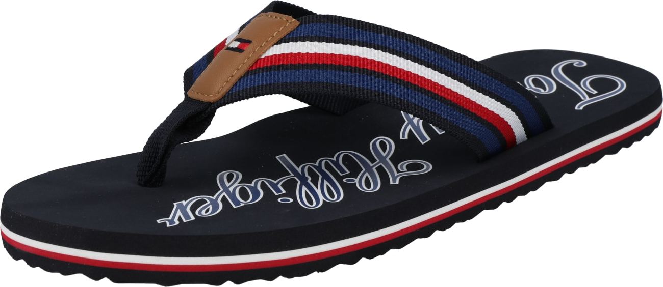 TOMMY HILFIGER Žabky námořnická modř / tmavě modrá / jasně červená / bílá