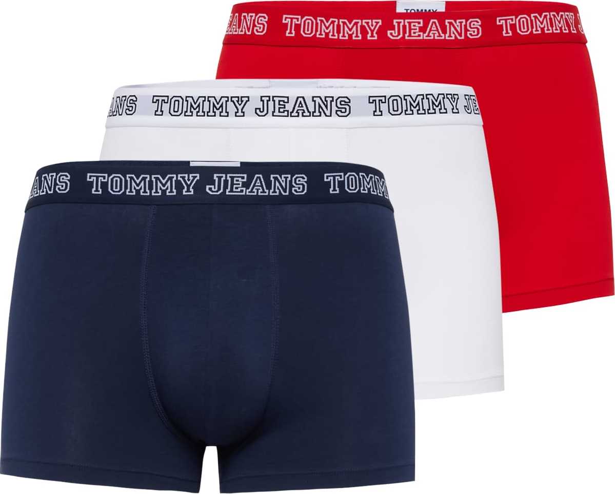 Tommy Jeans Boxerky tmavě modrá / světle šedá / světle červená / offwhite