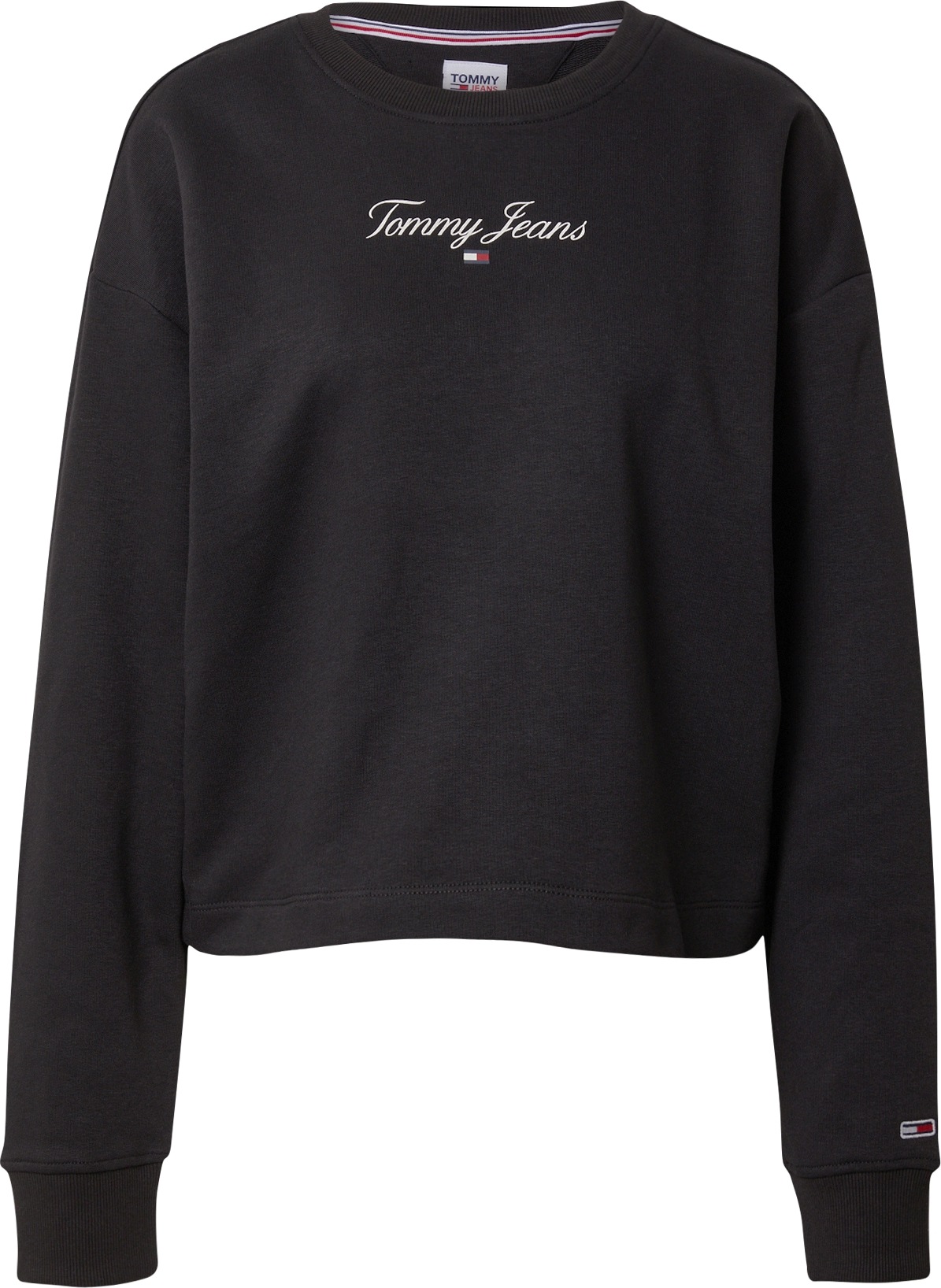 Tommy Jeans Mikina černá / bílá