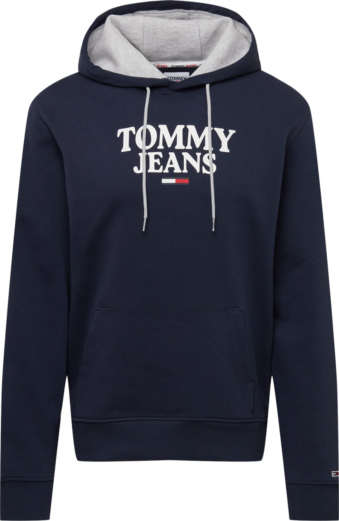 Tommy Jeans Mikina 'Entry' námořnická modř / světle šedá / červená / bílá