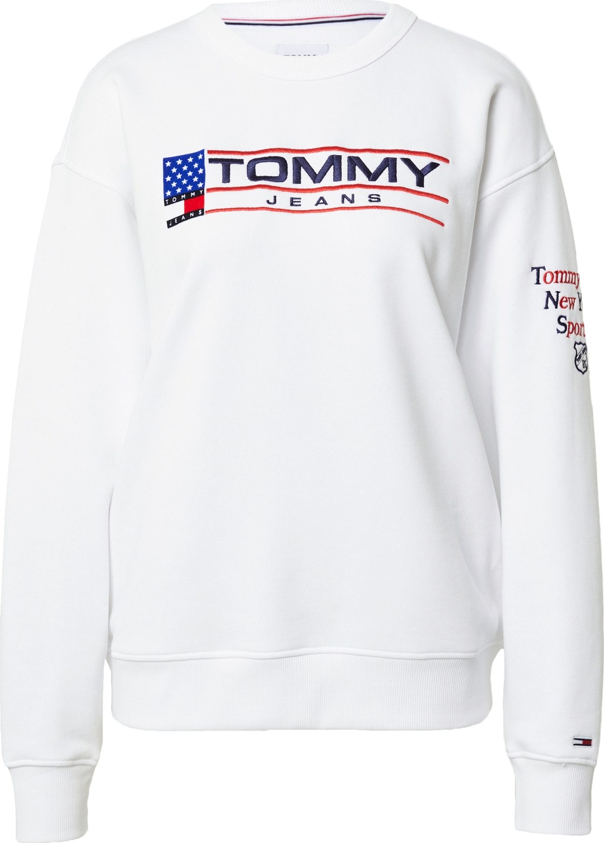 Tommy Jeans Mikina námořnická modř / červená / bílá