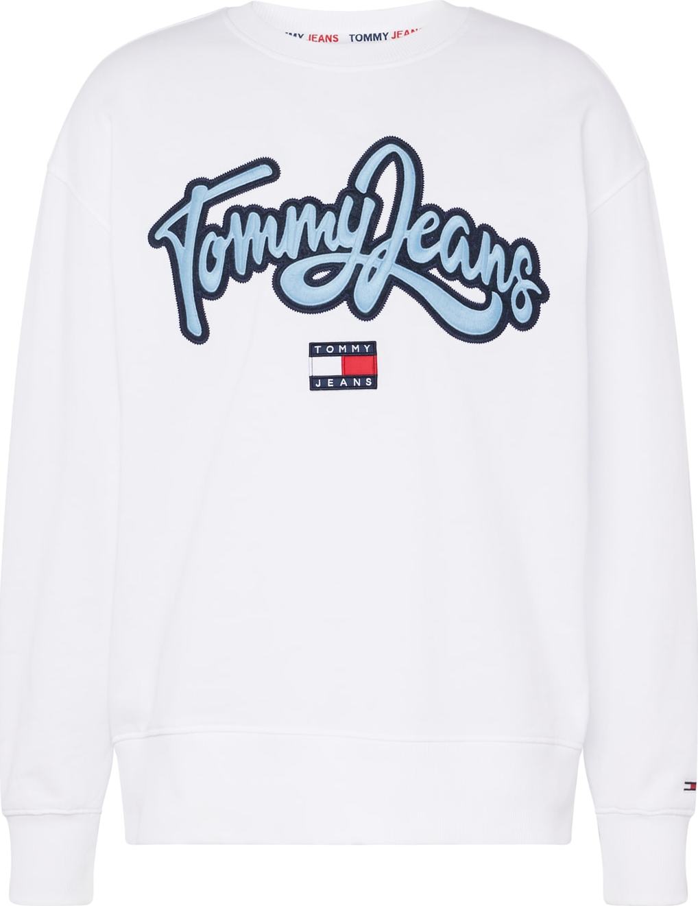 Tommy Jeans Mikina námořnická modř / světlemodrá / červená / bílá