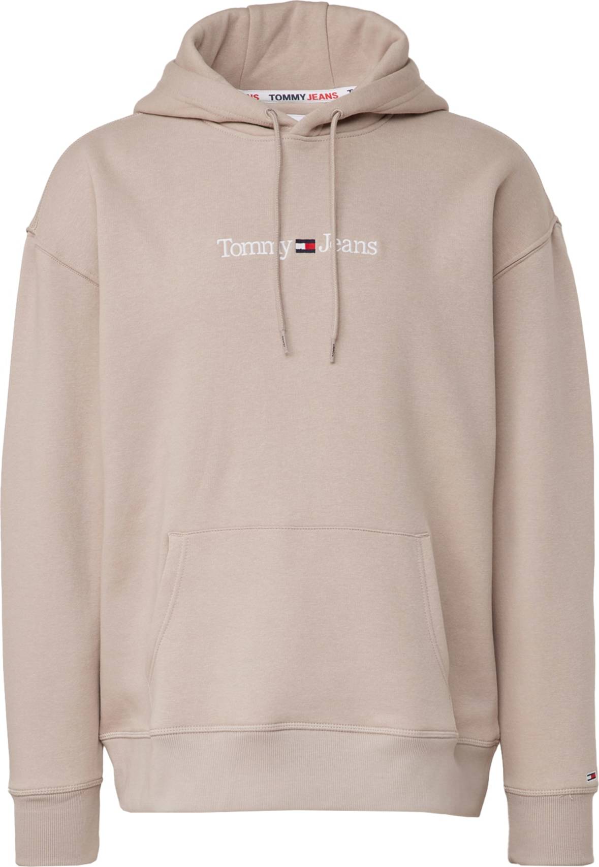 Tommy Jeans Mikina tmavě béžová / námořnická modř / červená / bílá